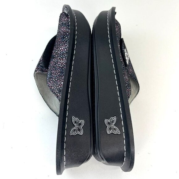 Alegria KYL -889xw Kylee Metallic Leather Upper Slide Sandals Wedge Slip On Shoe - Picture 4 of 12